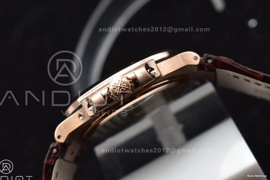 Edition Dial Brown Gray RG Croco 912 GRF on A23J Strap 5712 Nautilus SS Premium Best 0218
